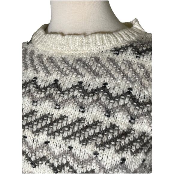 Ann Taylor LOFT Wool Alpaca Blend Crew Pullover Sweater Women’s Med Cream Gray - Picture 2 of 5